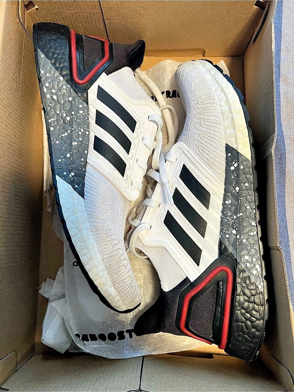 adidas UltraBOOST 21 Athletic Shoes in White & Black